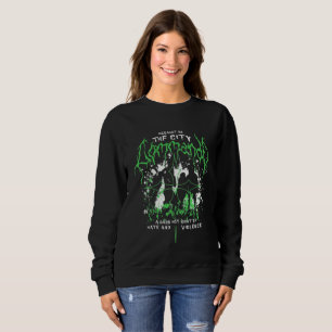 Gothic Horror Metal Logo Neon Groen Zweetshirt Trui