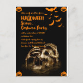 Gothic Horror Schedel Halloween Uitnodiging Briefk (Voorkant)
