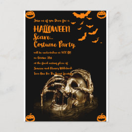 Gothic Horror Schedel Halloween Uitnodiging Briefk Briefkaart