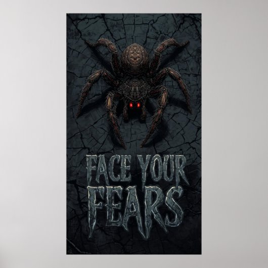 Gothic Horror Spider - Creepy Face Your Fears (Gek Poster (Voorkant)
