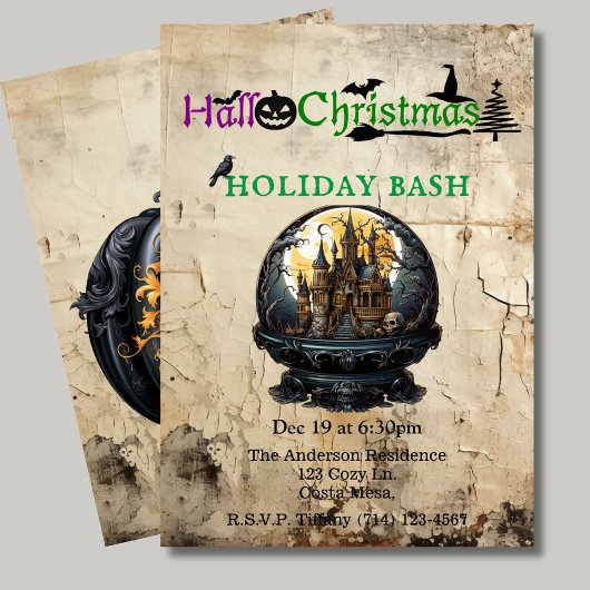Gothic House Hallo-Christmas Holiday Bash Kaart