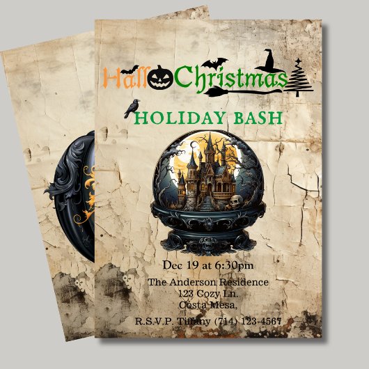 Gothic House Hallo-Christmas Holiday Bash Kaart