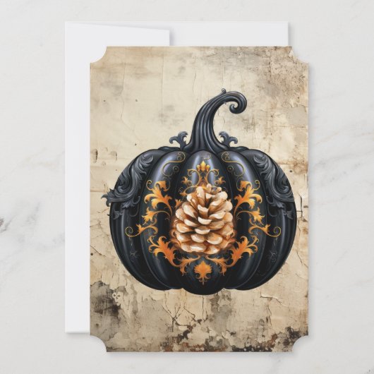 Gothic House Halloween Kerstvakantie Bash Kaart (Achterkant)