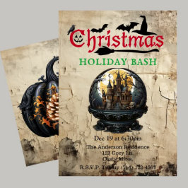 Gothic House Halloween Kerstvakantie Bash Kaart