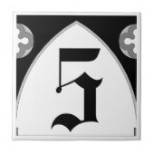 Gothic House Number Tile Tegeltje (Voorkant)