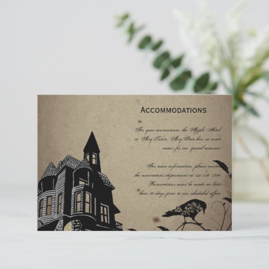  Gothic House Wedding Accomodations Informatiekaartje (Staand voorkant)