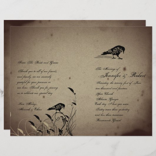  Gothic House Wedding Programme (Voorkant / Achterkant)