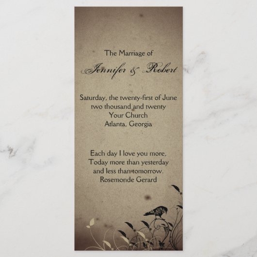 Gothic House Wedding Programme Programmakaart (Voorkant)