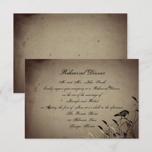  Gothic House Wedding Rehearsal Dinner Kaart (Voorkant / Achterkant)