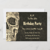 Gothic Human Skull Birthday Party RIP voor zijn tw Kaart (Voorkant)