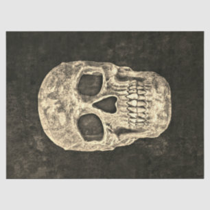 Gothic Human Skull Black Beige Texture Tissuepapier
