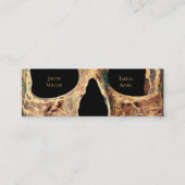 Gothic Human Skull Face Brown Green Tattoo Shop Mini Visitekaartje (Voorkant)