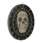 Gothic Human Skull Texture Black and beige Grunge Dartbord (Voorkant Links)