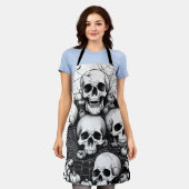 Gothic Human Skulls Graveyard Spiders Schort (Gedragen)