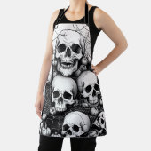 Gothic Human Skulls Graveyard Spiders Schort (Insitu)