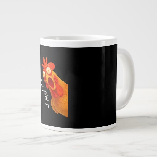 Gothic Humor Funny F-Caw-F Crow Grote Koffiekop (Voorkant rechts)