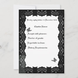 Gothic Huwelijksthema RSVP Kaart