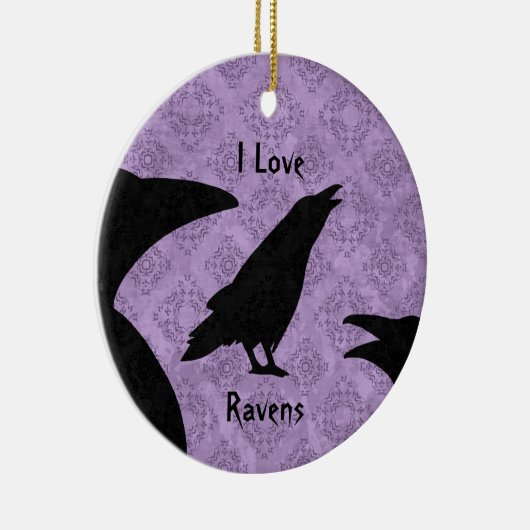 Gothic I Love Ravens Keramisch Ornament (Rechts)