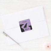 Gothic I Love ravens Vierkante Sticker (Envelop)