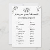 GOTHIC I Love You Around the World Bridal Game Kaart (Voorkant)