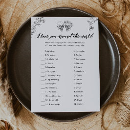 GOTHIC I Love You Around the World Bridal Game Kaart