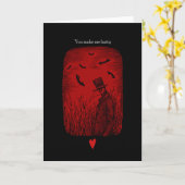 Gothic Ik hou van je Plague Doctor Bats Valentijns Kaart (Gele Bloem)