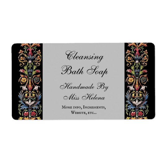 Gothic Illuminated Art Editable Soap Label (Voorkant)