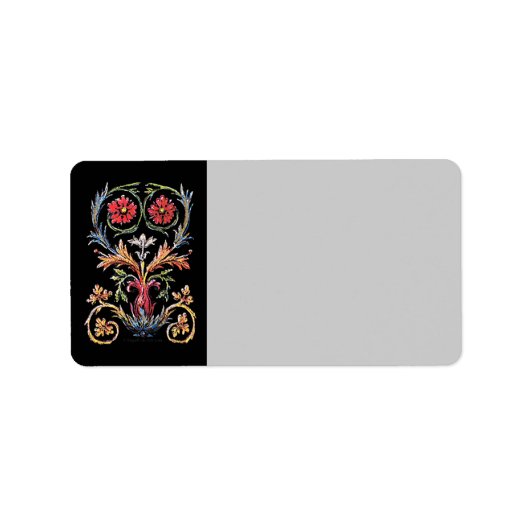 Gothic Illuminated Floral Art Blank Address Label (Voorkant)