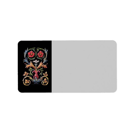Gothic Illuminated Floral Art Blank Label (Voorkant)