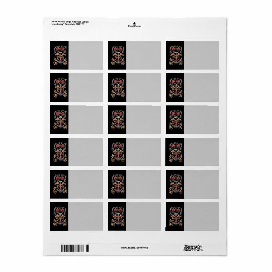 Gothic Illuminated Floral Art Blank Label (Full Sheet)