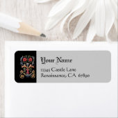 Gothic Illuminated Floral Art Return Address Label (Insitu)