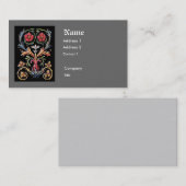 Gothic Illuminated Floral Business Card Template Visitekaartje (Voorkant / Achterkant)