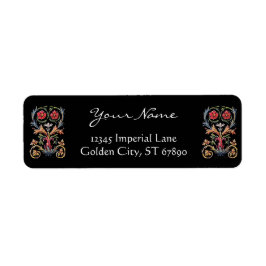 Gothic Illuminated Floral Custom Return-adres Etiket