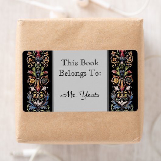 Gothic Illuminated Manuscript Art Custom Bookplate Etiket (Insitu)