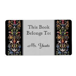 Gothic Illuminated Manuscript Art Custom Bookplate Etiket