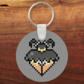 Gothic in een korte zwarte rok Sleutelhanger (Voorkant)