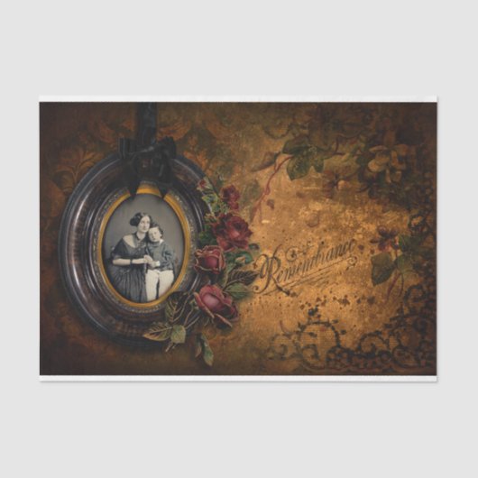  Gothic in Herdenking Halloween Ephemera Tissuepapier (Voorkant)