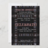 Gothic Industrial Dark Birthday Party Invitation Kaart (Achterkant)