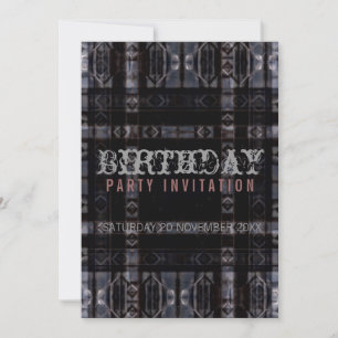 Gothic Industrial Dark Birthday Party Invitation Kaart