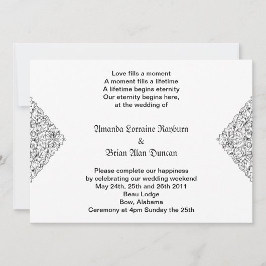 Gothic Invitation Kaart (Voorkant)