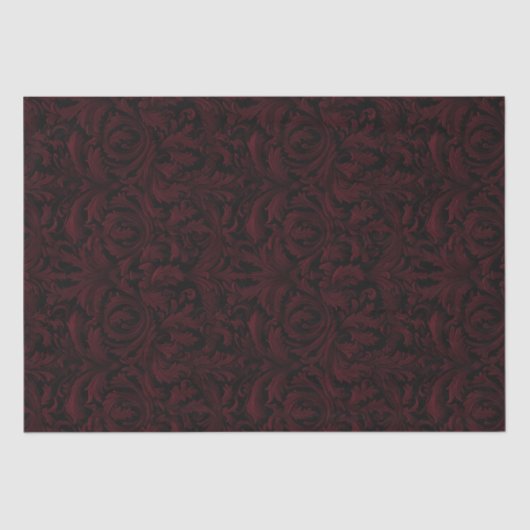 Gothic Jacquard Swirls Decoupage - Donkerrood Zwar Tissuepapier (Voorkant)