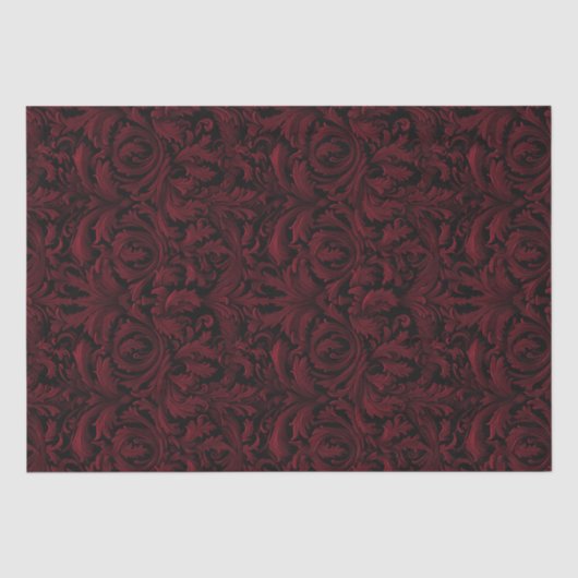 Gothic Jacquard Swirls Decoupage - Medium Rood Tissuepapier (Voorkant)