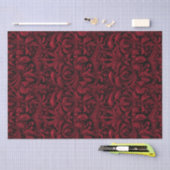 Gothic Jacquard wervelingen Decoupage - rood en zw Tissuepapier (Craft)