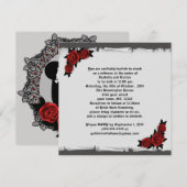 Gothic Jeweled Rozen Lace Cameo Uitnodiging (Voorkant / Achterkant)