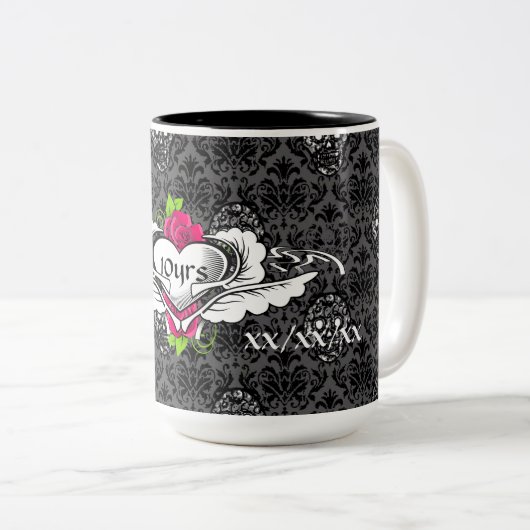 Gothic Jubileum 1e 5e 10e 15e 20e Tweekleurige Koffiemok (Voorkant rechts)