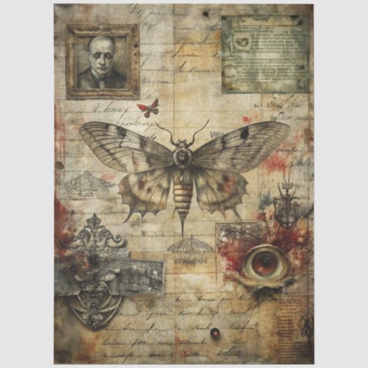 Gothic Junk Journal Serie Ontwerp 14 Tissuepapier (Voorkant)
