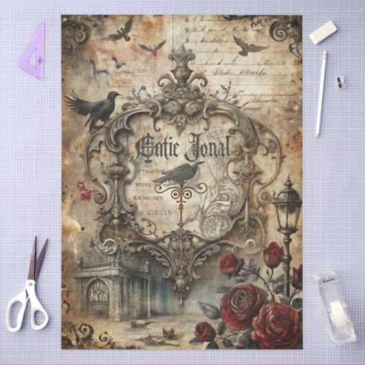 Gothic Junk Journal Serie Ontwerp 16 Tissuepapier (Craft)