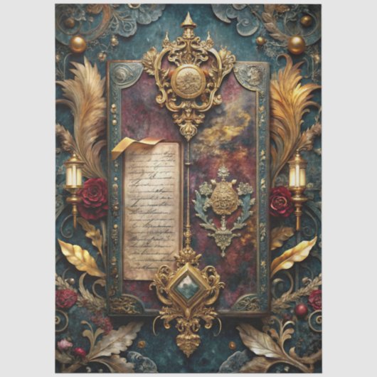 Gothic Junk Journal Serie Ontwerp 17 Tissuepapier (Voorkant)