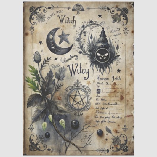 Gothic Junk Journal Serie Ontwerp 1 Tissuepapier (Voorkant)