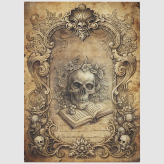 Gothic Junk Journal Serie Ontwerp 6 Tissuepapier (Voorkant)